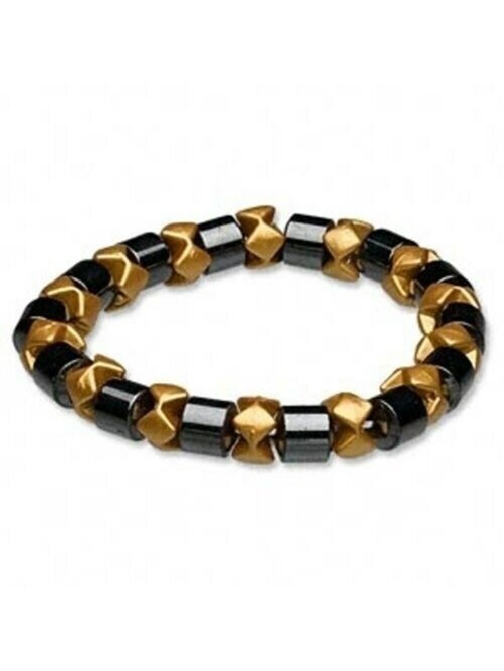 Magnetic Hematite Healing Black & Gold Stretch Bracelet